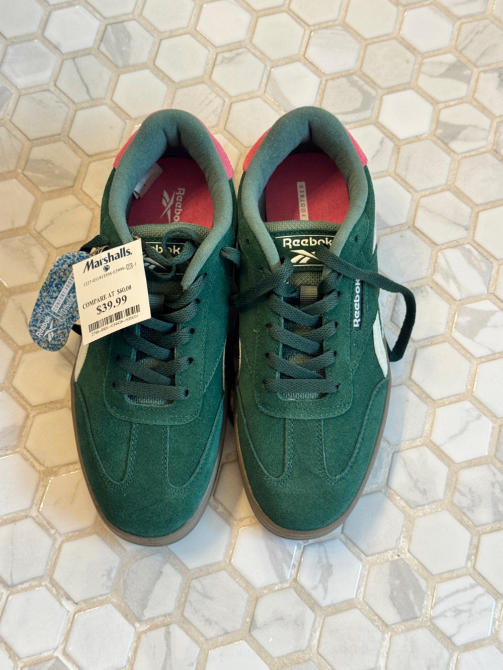 Women’s Reebok Green Suede Low-Top Sneakers